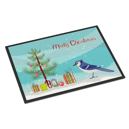 Carolines Treasures 24 x 36 in. Jay Bird Merry Christmas Indoor or Outdoor Mat CK4490JMAT